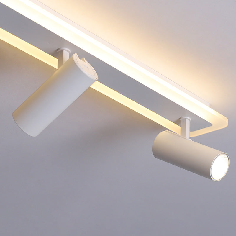 White Long-strip Minimalism LED Island Light Spotlight Design Contemporary Style Opal Glass Suspension Lamp for Dining Room