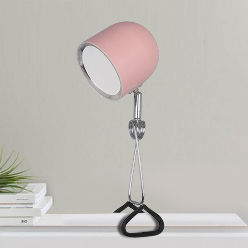 Macaron Style Bell Clamp-on Lamp Metal Bedroom LED Table Light with Adjustable Joint