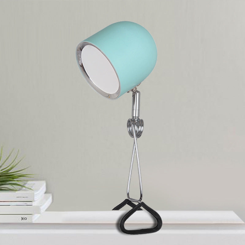 Macaron Style Bell Clamp-on Lamp Metal Bedroom LED Table Light with Adjustable Joint