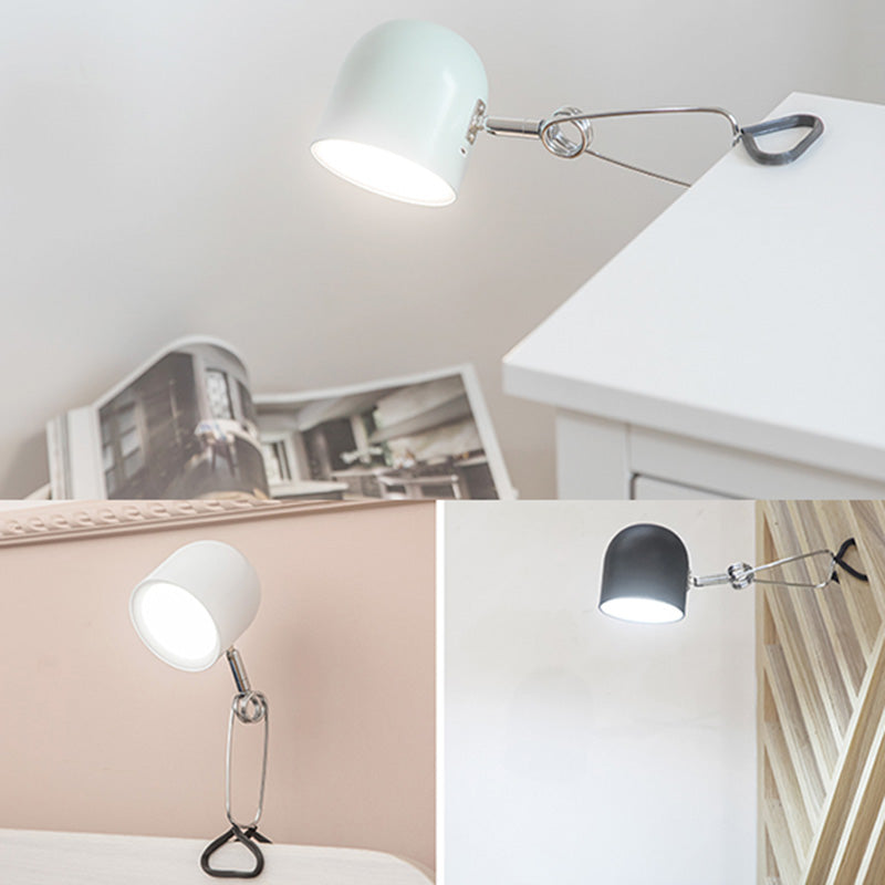 Luz de mesa LED de dormitorio de metal de lámpara de timbre de estilo macarrón