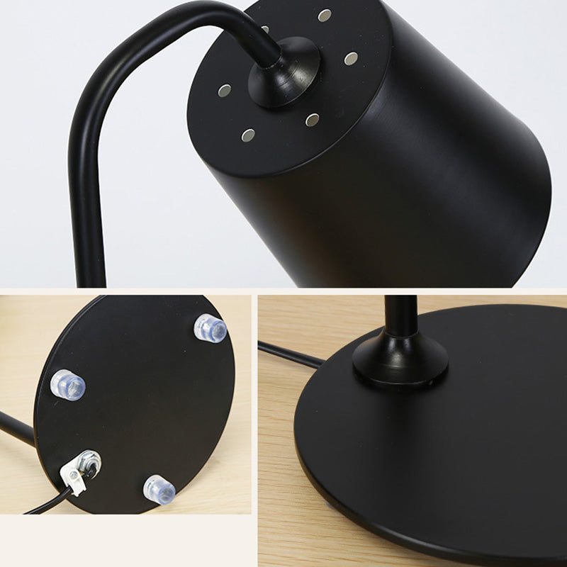 Libro di lettura da letto a 1-bulba Light Light Simplicity Night Table Lampada con tonalità in metallo affusolato