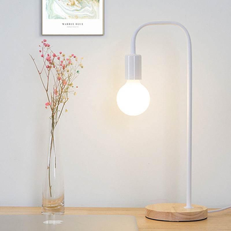 No Shade Design Table Light Simplicity Metal Single-Bulb Bedroom Night Stand Light