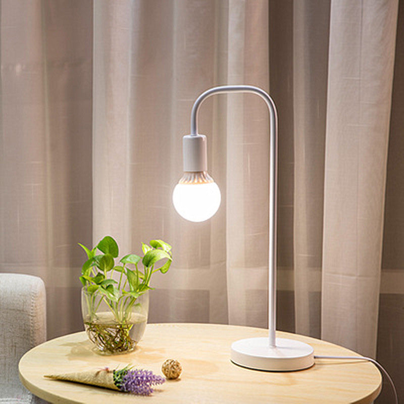 No Shade Design Table Light Simplicity Metal Single-Bulb Bedroom Night Stand Light