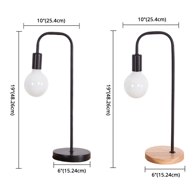 No Shade Design Table Light Simplicity Metal Single-Bulb Bedroom Night Stand Light