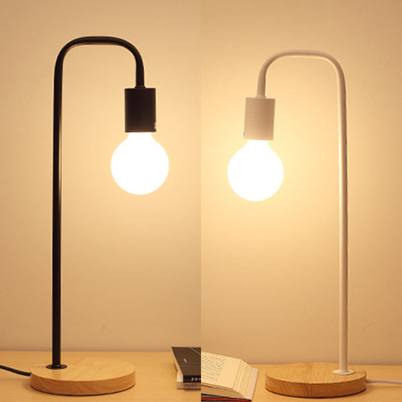 No Shade Design Table Light Simplicity Metal Single-Bulb Bedroom Night Stand Light