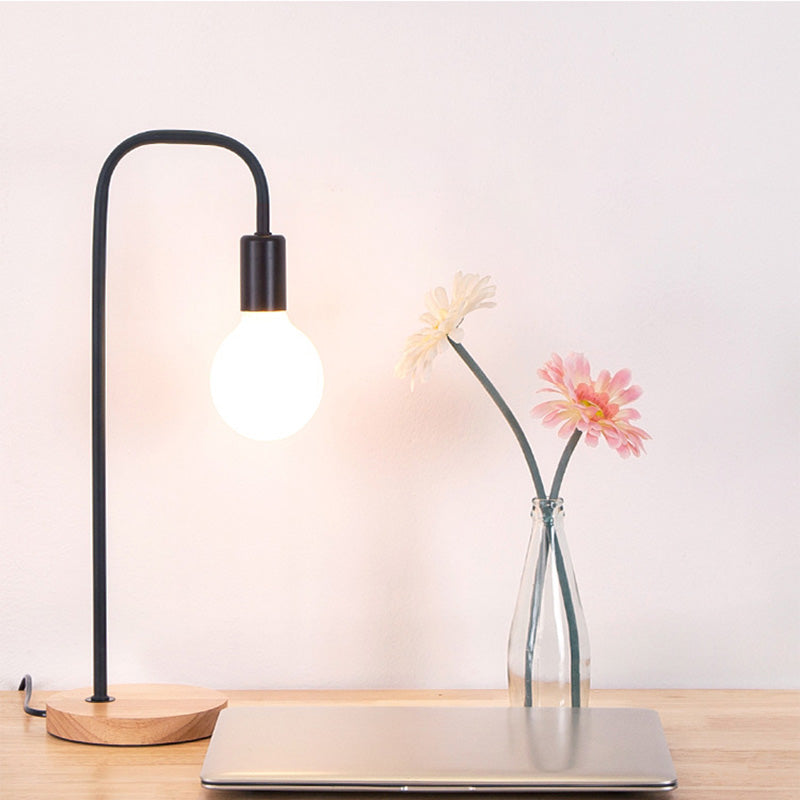 No Shade Design Table Light Simplicity Metal Single-Bulb Bedroom Night Stand Light