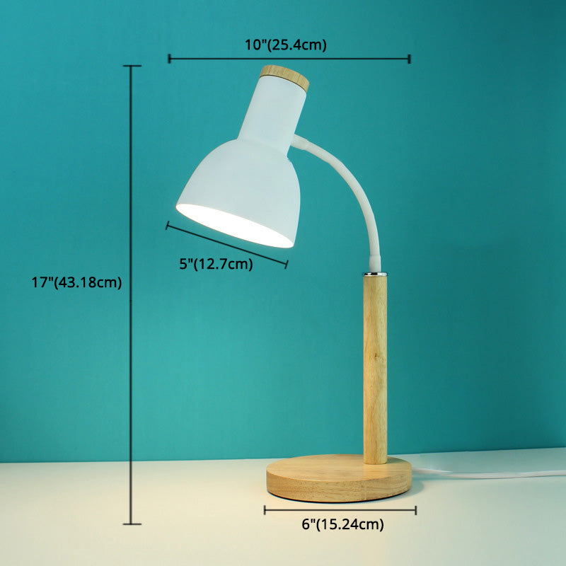 Bell Shade Bedroom Reading Lampe Metal 1-Light Nordic Night Light avec un bras flexible