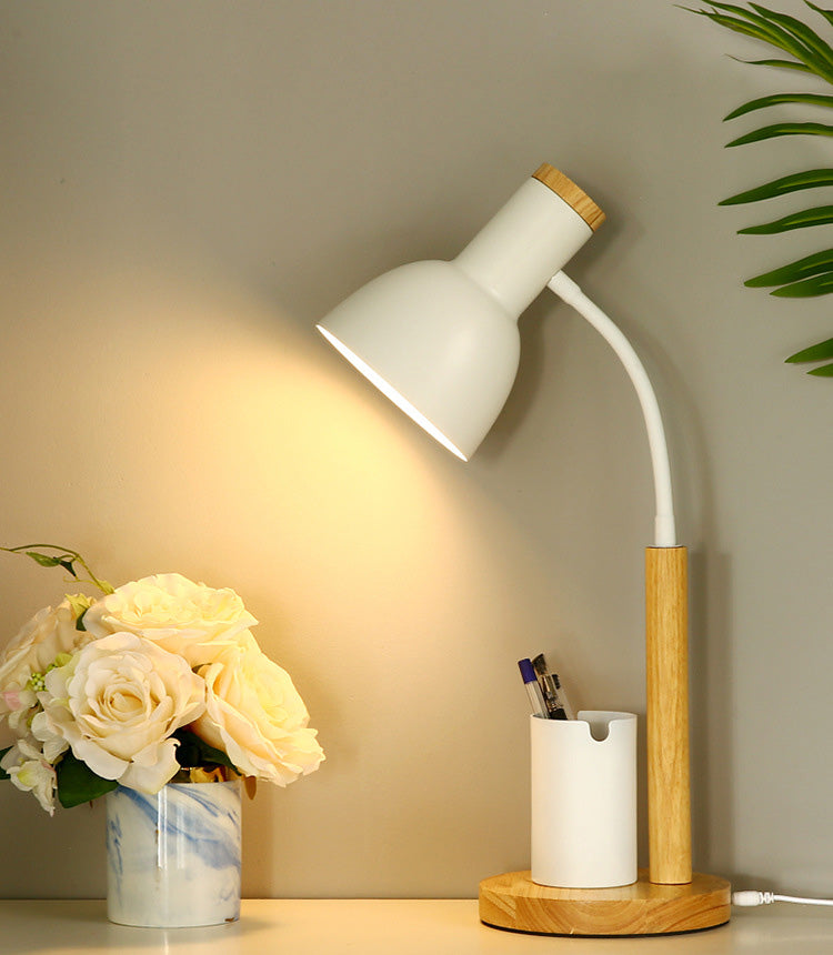 Bell Shade Bedroom Reading Lampe Metal 1-Light Nordic Night Light avec un bras flexible