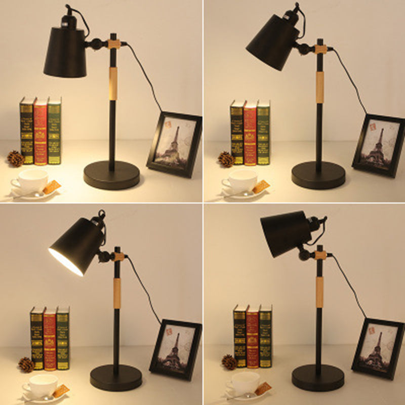 Lámpara de escritorio de tono de cono con pivoteas Metal nórdica de 1 luces Ligera de lectura de la sala de lectura