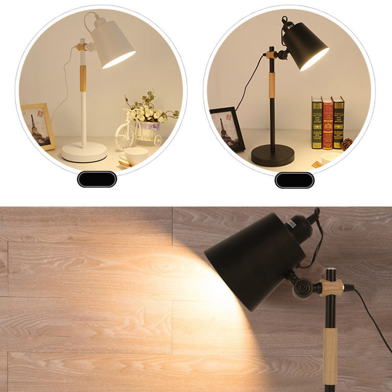 Lámpara de escritorio de tono de cono con pivoteas Metal nórdica de 1 luces Ligera de lectura de la sala de lectura