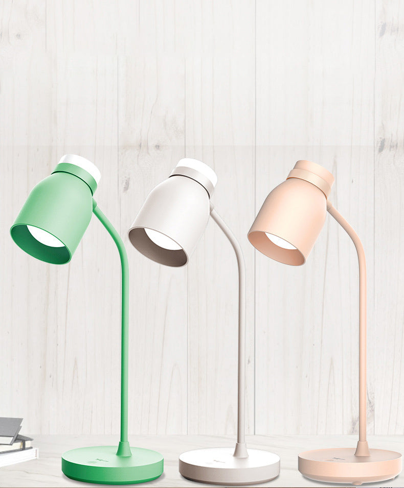 3-Gears Adjustable LED Table Lamp Warm White Light Nordic Macaroon Style Desk Light with Mini Night Light Design