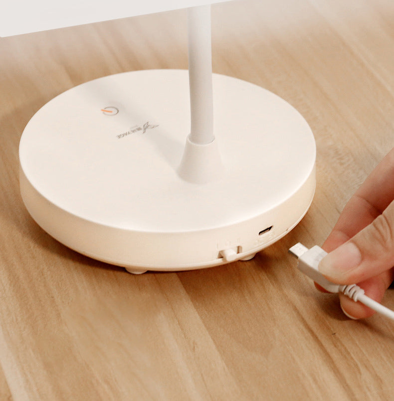 3-Gears Adjustable LED Table Lamp Warm White Light Nordic Macaroon Style Desk Light with Mini Night Light Design