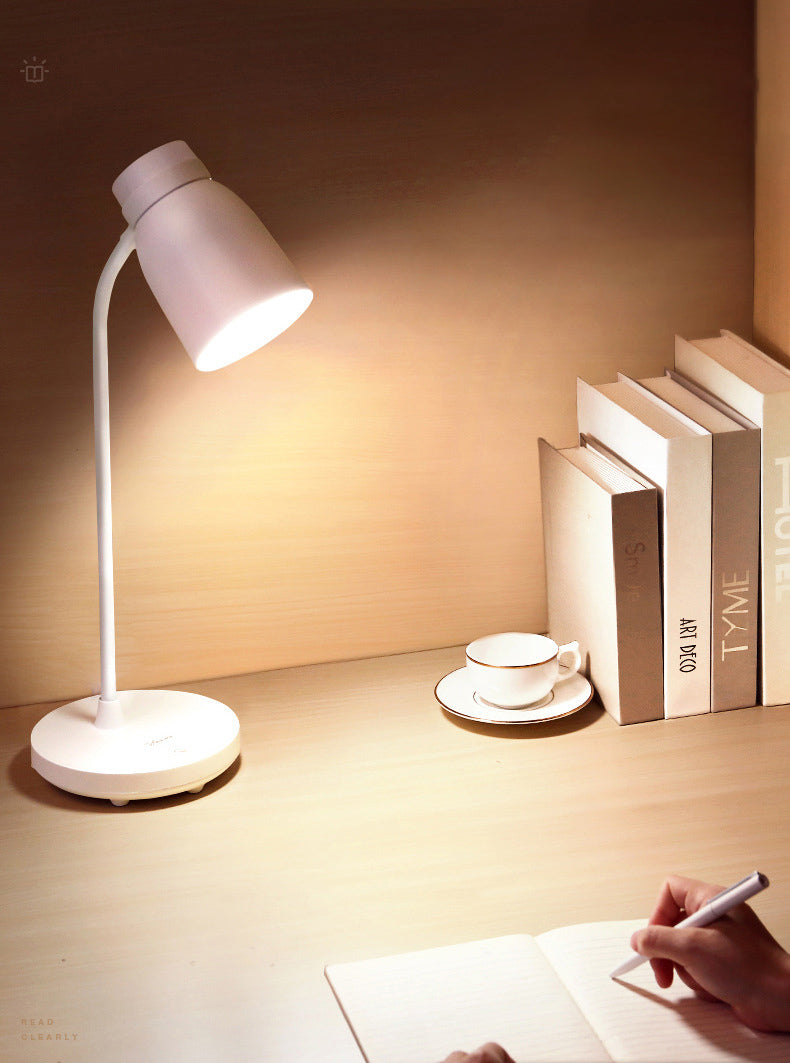 3-Gears Adjustable LED Table Lamp Warm White Light Nordic Macaroon Style Desk Light with Mini Night Light Design