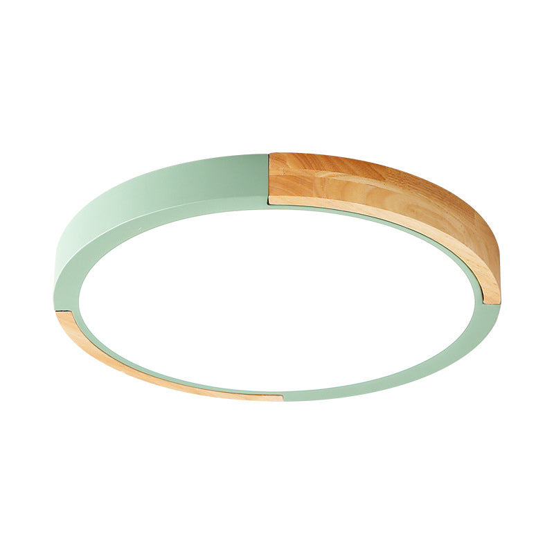 Circle Flush Mount Macaron Acrylic White/Pink/Yellow LED Ceiling Light Fixture in Warm/White Light, 16"/19.5" Wide