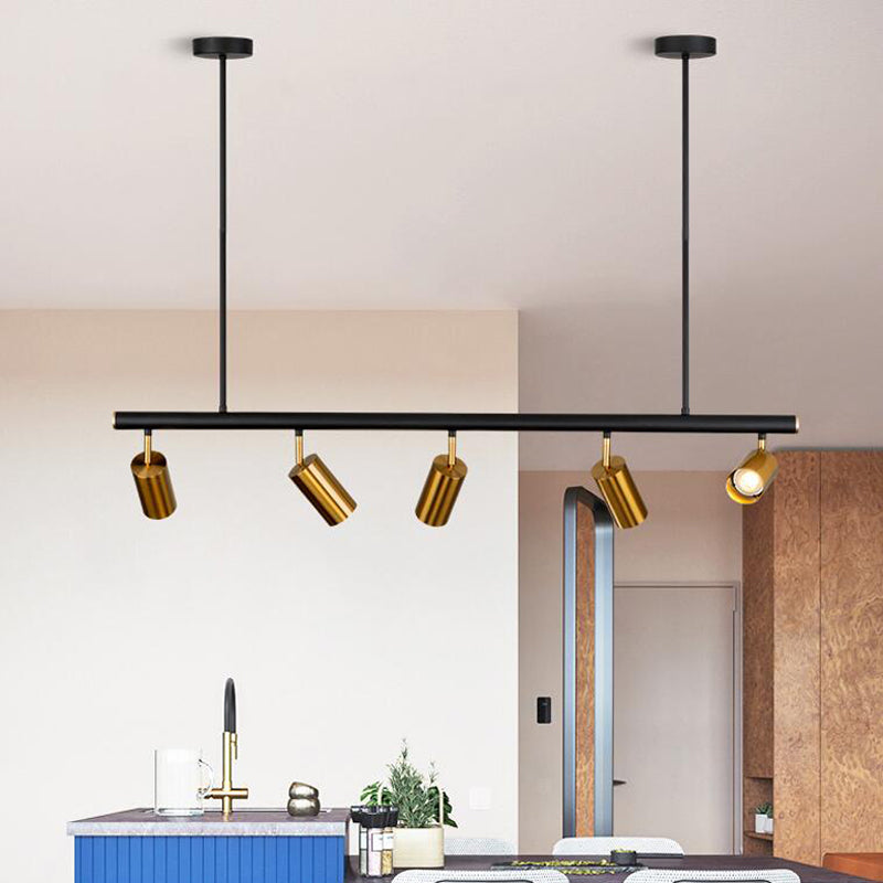 5-Lights Cylindrical Island Light Nordic Style Angle Adjustable Spotlight Dining Room Lighting Fixture