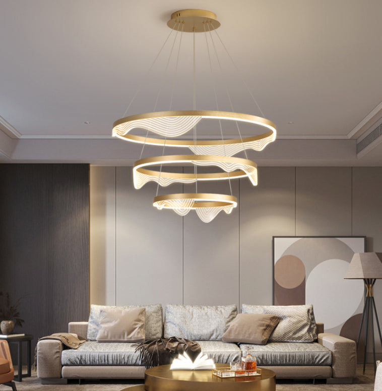 Modern Luxury Style Orbicular Pendant Lighting Fixtures Metal Hanging Light Kit for Living Room