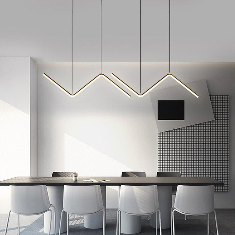 Polyline Island Chandelier Lights Simplicity Aluminum Chandelier Lighting Fixtures for Dining Table