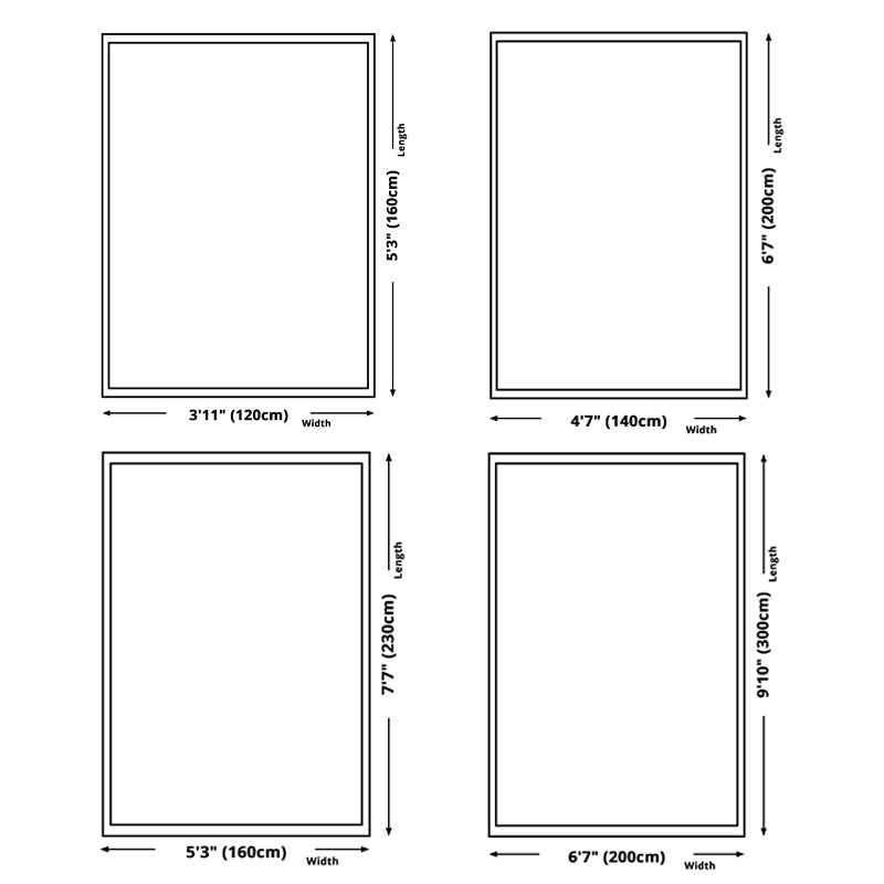 Simple Light Color Tropical Rug Polyester Lines Splicing Pattern Area Rug Non-Slip Backing Carpet for Living Room