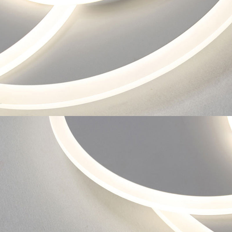 Einfache Unterputzleuchte aus Acryl für Schlafzimmer, 19"/23" breite weiße LED-Deckenleuchte, warmes/weißes Licht/stufenloses Dimmen mit Fernbedienung