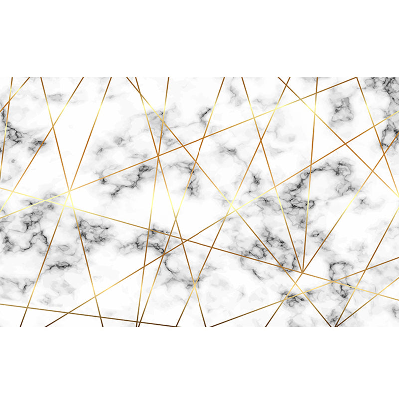 White Tone Abstract Lines Printed Rug Polyester Antique Carpet Stain Resistant Rug for Living Room