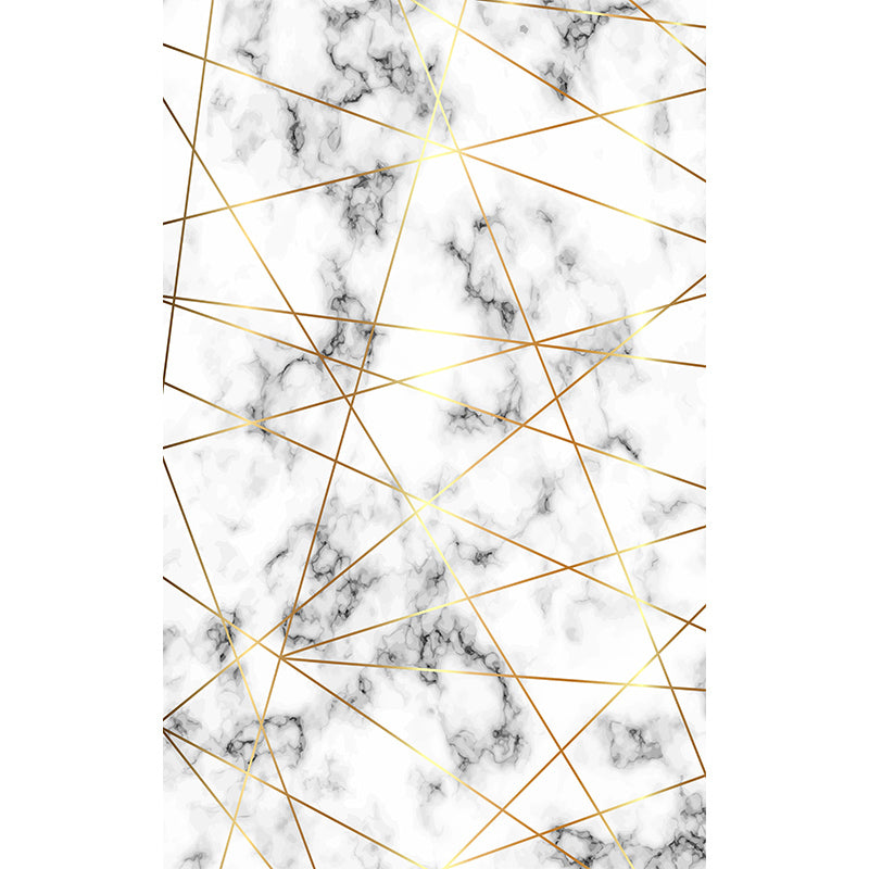 White Tone Abstract Lines Printed Rug Polyester Antique Carpet Stain Resistant Rug for Living Room