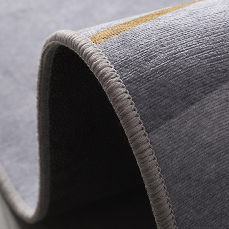 Grauer, minimalistischer Teppich, Polyester-Aquarell-Teppich, blühender Teppich, rutschfeste Rückseite, Innenteppich für Wohnzimmer