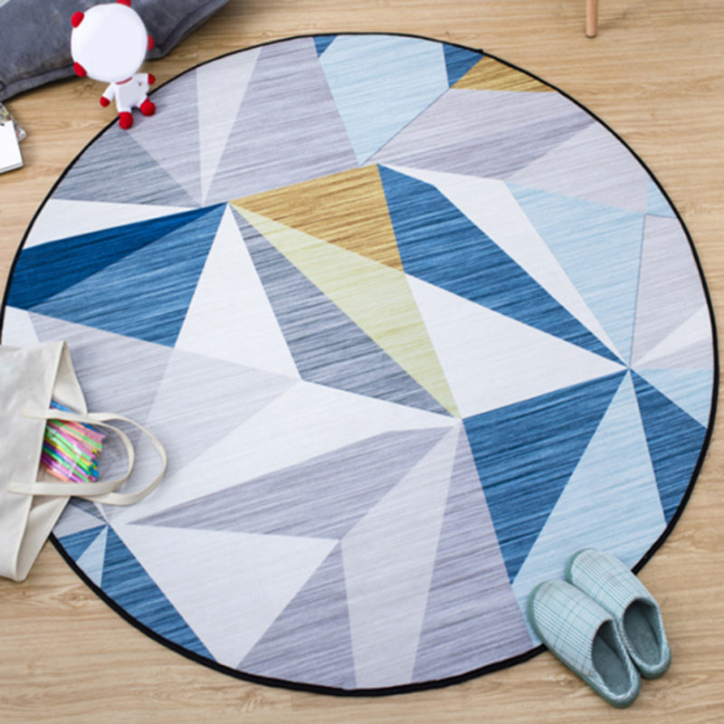 Minimalist Geometric Printed Rug Color Mixed Polyester Area Carpet Non-Slip Backing Rug for Living Room