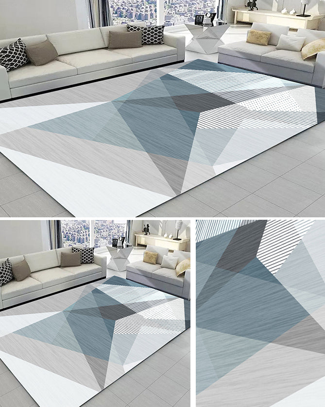 Multicolor Home Decoration Carpet Modern Geometric Printed Area Rug Polyester with Non-Slip Backing Rug