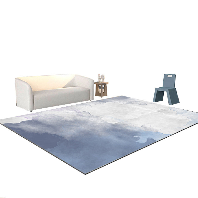 Casual Watercolor Rendering Carpet Color Mixed Polyester Rug Anti-Slip Backing Carpet for Living Room