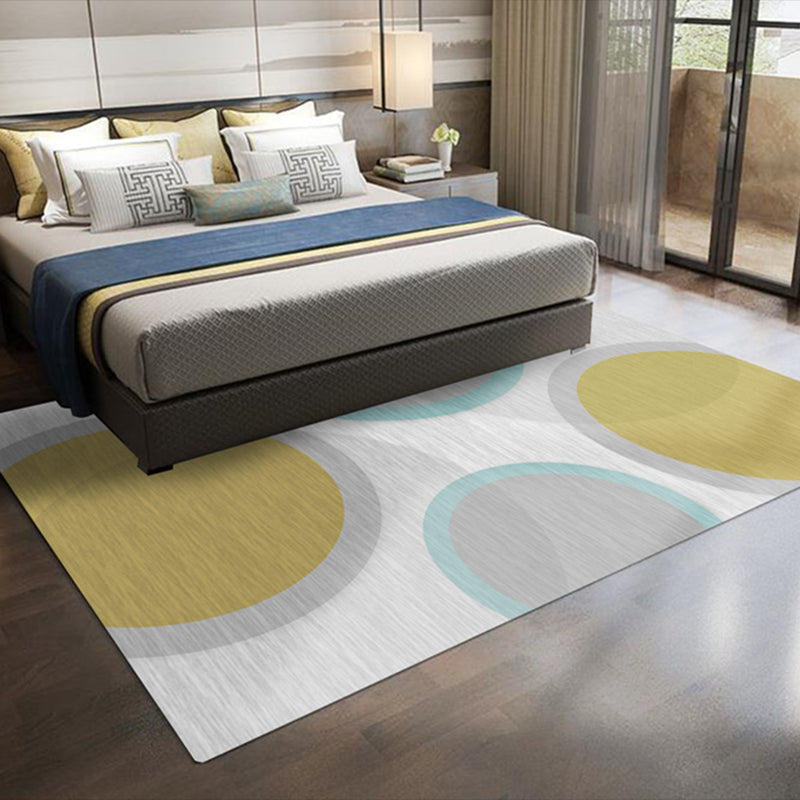 Simple Color Mixed Modern Rug Polyester Triangle Pattern Area Rug Non-Slip Backing Carpet for Living Room