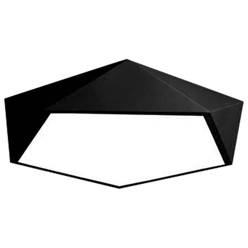 Plafonnier encastré pentagone nordique en métal LED pour chambre à coucher