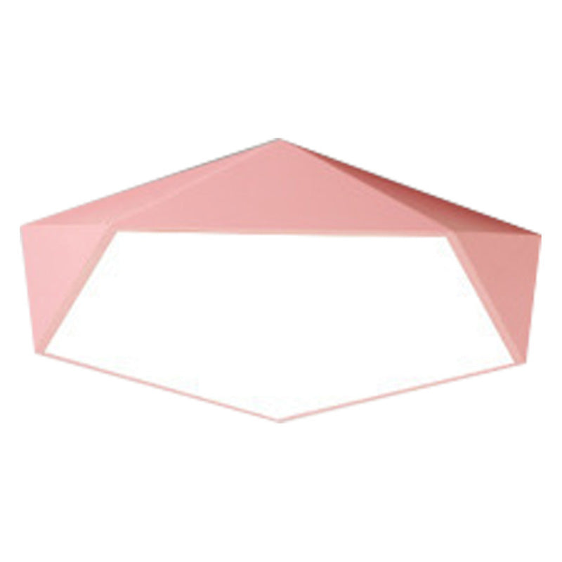 Plafonnier encastré pentagone nordique en métal LED pour chambre à coucher