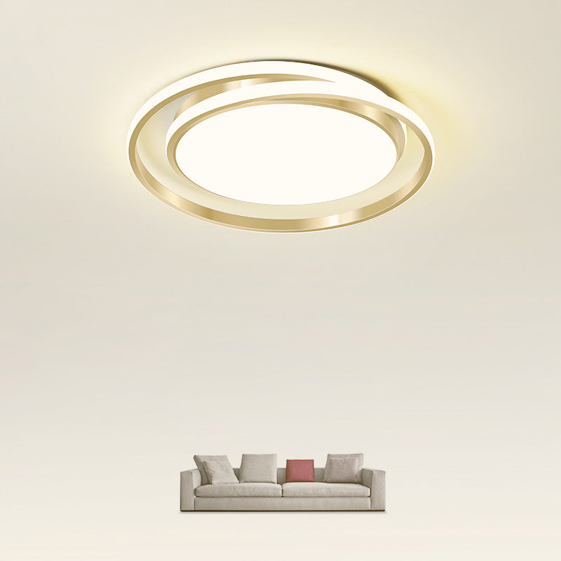 Round 1-Light LED Flush Light New Modern Acrylic Flush Mount Ceiling Light Fixtures for Bedroom