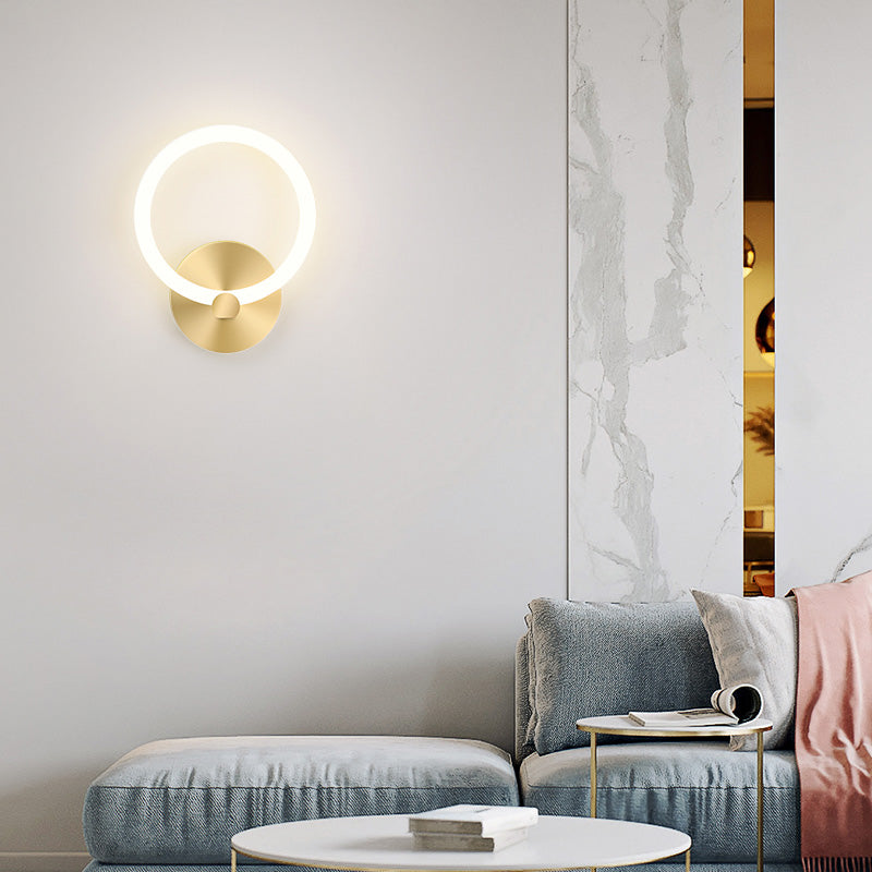 Gold Led Wall Sconce Lighting Modern Style Acrylic Ultra-thin Wall Light for Bedroom Living Room
