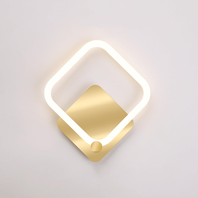 Gold Led Wall Sconce Lighting Modern Style Acrylic Ultra-thin Wall Light for Bedroom Living Room