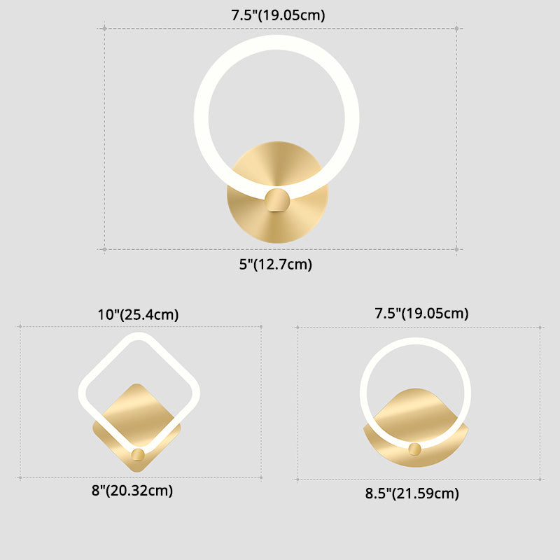 Gold Led Wall Sconce Lighting Modern Style Acrylic Ultra-thin Wall Light for Bedroom Living Room