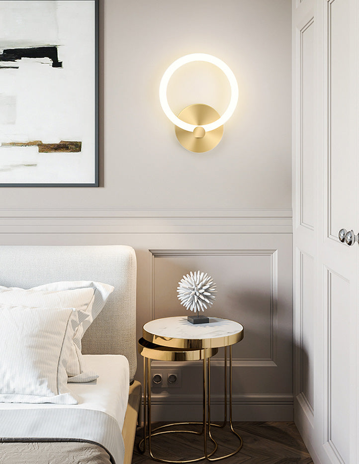 Gold Led Wall Sconce Lighting Modern Style Acrylic Ultra-thin Wall Light for Bedroom Living Room