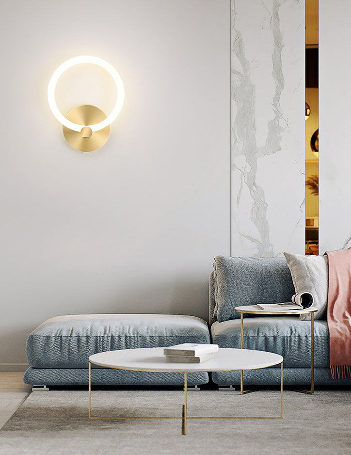 Gold Led Wall Sconce Lighting Modern Style Acrylic Ultra-thin Wall Light for Bedroom Living Room