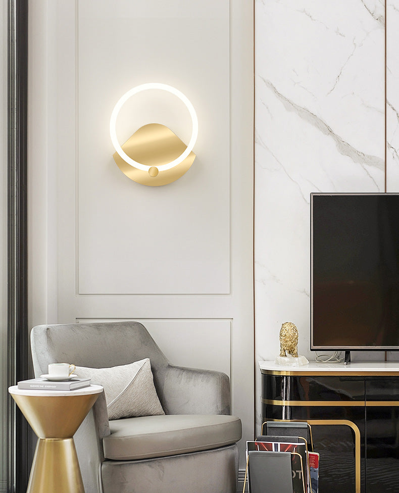 Gold Led Wall Sconce Lighting Modern Style Acrylic Ultra-thin Wall Light for Bedroom Living Room