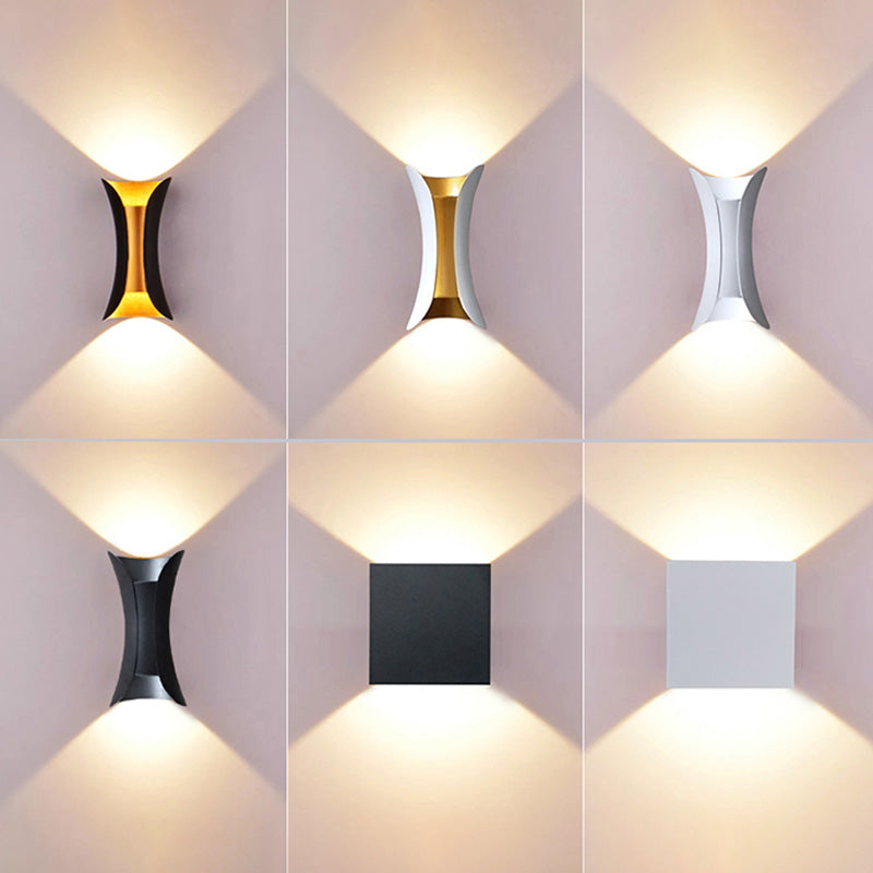 Moderner minimalistischer Stil nach oben und unten LED Wandleuchte Metal 2 Lichter Wandleuchten