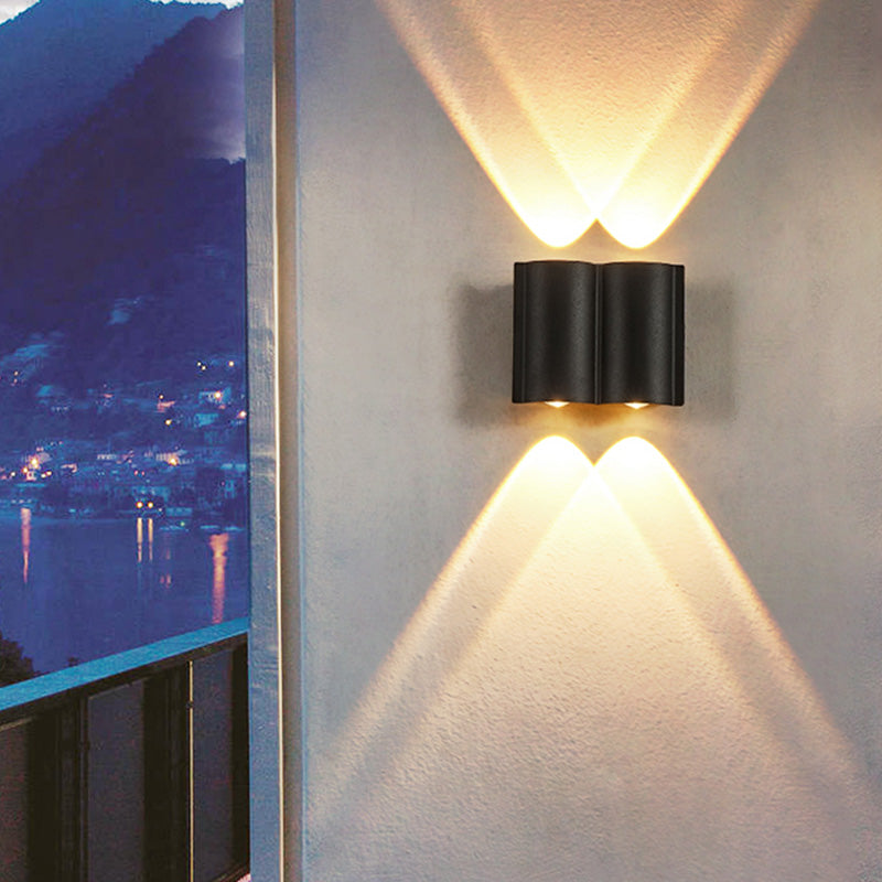 Tubes de style minimaliste moderne de haut en bas de la mur à lad lad lampe à la paroi des lumières murales en métal pour mur extérieur