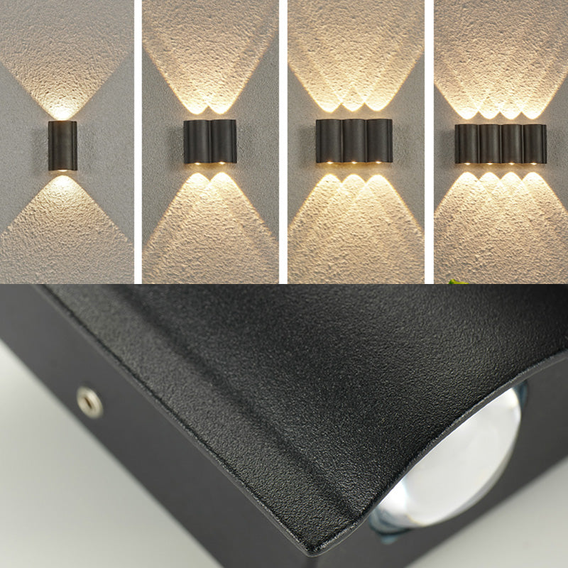 Tubes de style minimaliste moderne de haut en bas de la mur à lad lad lampe à la paroi des lumières murales en métal pour mur extérieur