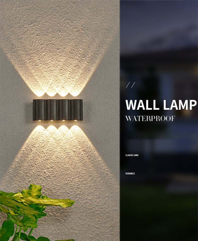 Tubes de style minimaliste moderne de haut en bas de la mur à lad lad lampe à la paroi des lumières murales en métal pour mur extérieur