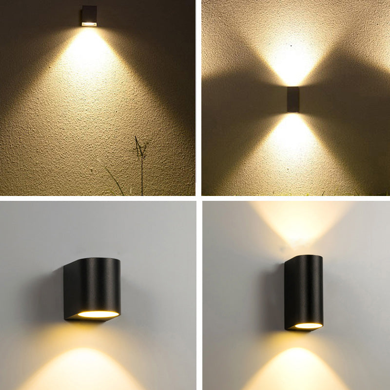 Modern Minimalist Style Cylinder Up and Down LED Wall Sconce Metal Wall Mounted Lamps