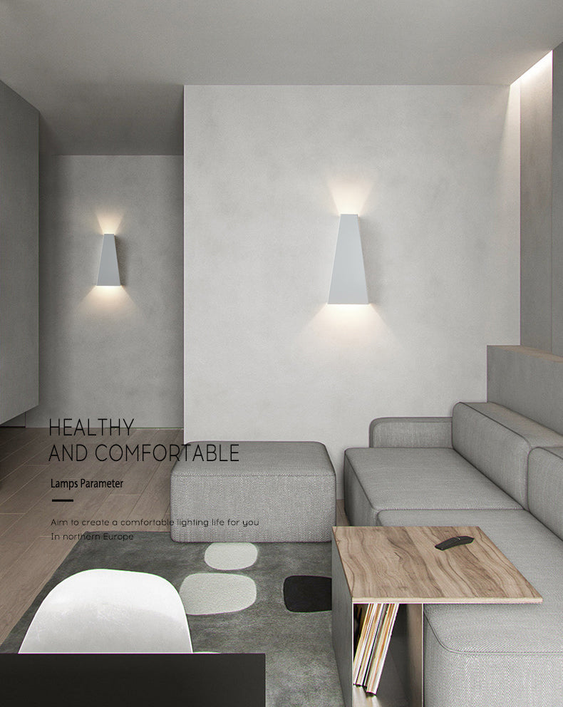 Modern Minimalist Style Geometric Up and Down LED Wall Sconce Metal Wall Light for Stairway