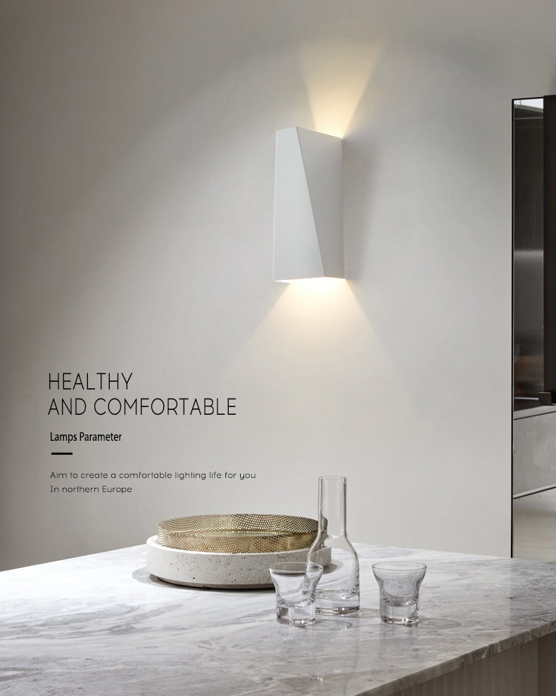 Modern Minimalist Style Geometric Up and Down LED Wall Sconce Metal Wall Light for Stairway