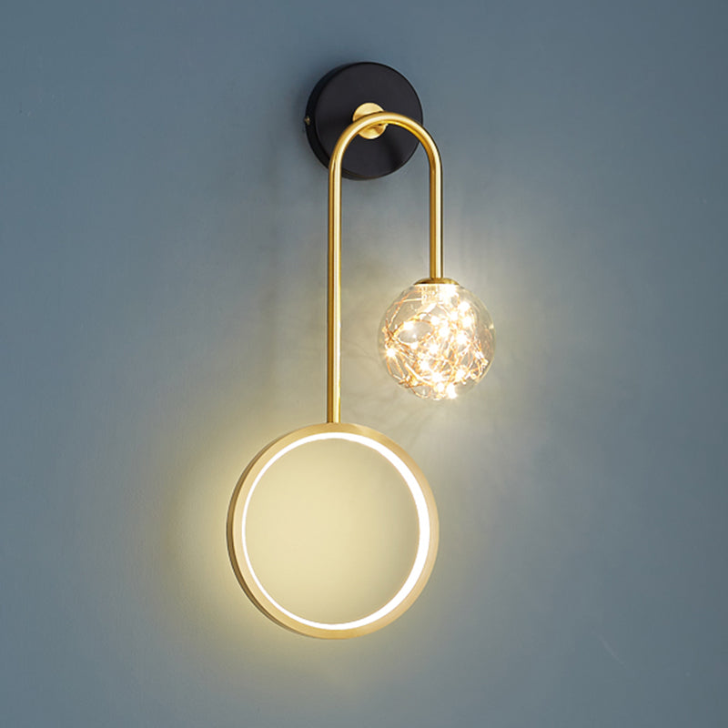 Metallo lampada appesa a parete in vetro a parete a parete in metallo a parete a parete con piastra backplate metallica