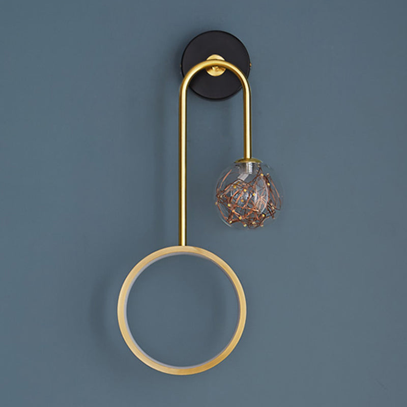 Metallo lampada appesa a parete in vetro a parete a parete in metallo a parete a parete con piastra backplate metallica