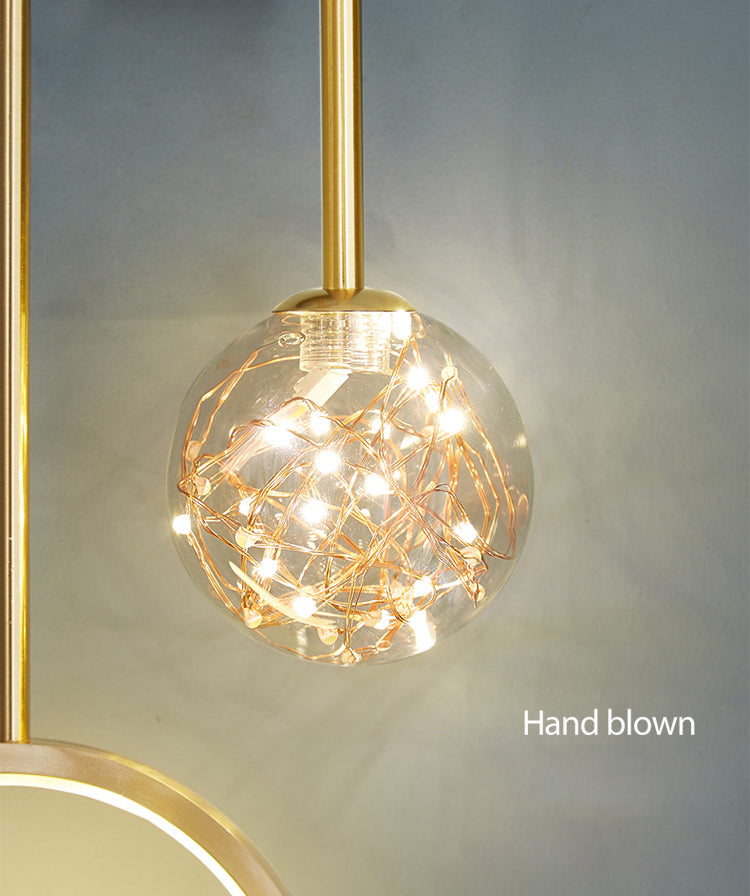 Metallo lampada appesa a parete in vetro a parete a parete in metallo a parete a parete con piastra backplate metallica