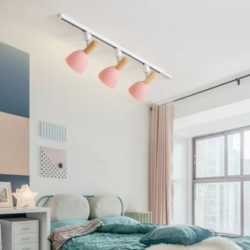 Nordische Schienenbeleuchtungs-Sets, moderner, minimalistischer Macaron-Stil, für Zuhause, Wohnzimmer, Hintergrund, Wand, kommerzielles Bekleidungsgeschäft, Ausstellungsraum, Spotlight
